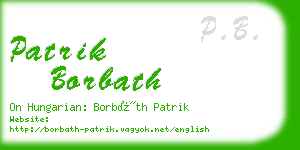 patrik borbath business card